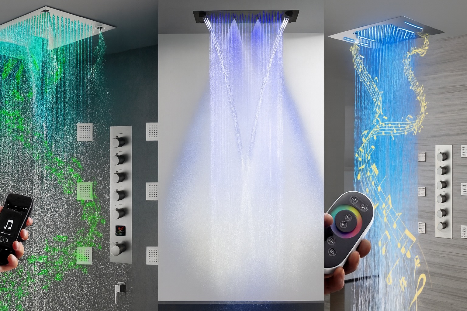 FontanaShowers smart shower system with digital control and multiple outlets